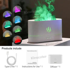 Aroma Diffuser Air Humidifier Ultrasonic Essential Oil Flame Lamp